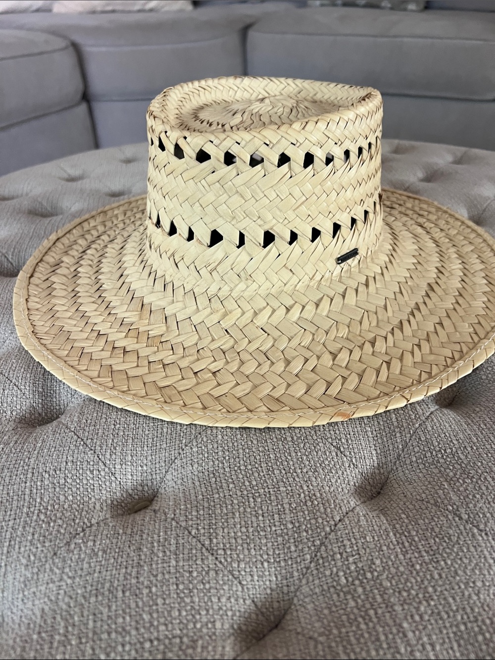 Brixton Wide Brim Straw Hat with Vents Size S/M 7(56cm), 7 1/4(58cm)